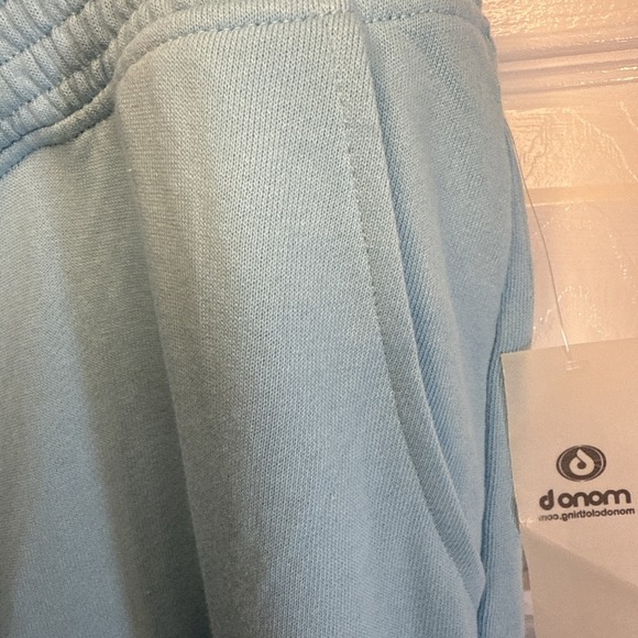 Mono B Women's Medium Light Blue Swoop Waist High Waisted with Pockets NWT - Picture 4 of 8